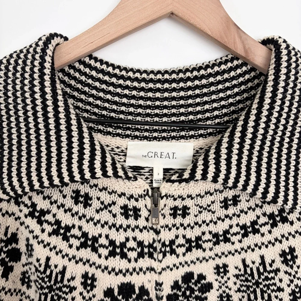 THE GREAT. The Ranch Cardigan Snow Day Fair Isle Size M - Picture 7 of 8
